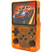 Resim 3.5" OTG Çıkışlı Taşınabilir Retro Oyun Konsolu 15000+ Oyunlu El Atari Şeffaf Turuncu R36S ScHitec