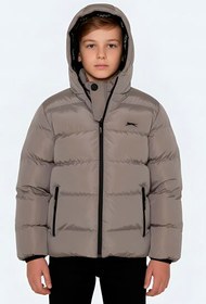 Resim Slazenger NEONS Çocuk Kapüşonlu Şişme Taş Gri Mont & Kaban 