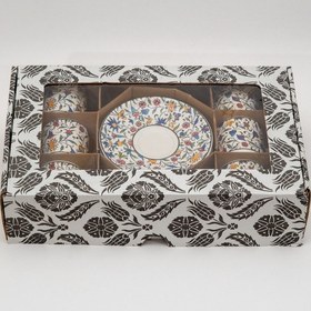 Resim Bahardalı 6 Kişilik Seramik Desenli Fincan Takımı Çok Renkli 