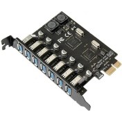 Resim PrimeX Plus PX-4899 7 Port USB Hub, Pcı Expres Usb3.0 Kart 7 Port Çoklayıcı, Pcı Ex Usb3.0 Çoklayıcı Kart (Win7/8/10/11, Linux, Macos) 