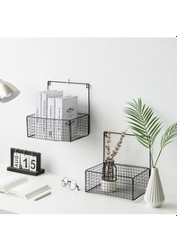 Resim Wessdizayn Wd109 Minimalist Kafes Tel Tasarımlı Metal Duvar Rafı 