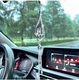 Resim Willowhaven 1 Adet İslami Arapça Damla Kolye Araç Dekoru Fotoğraf Rengi Arap Kaligrafili Dayanıklı Metal Lüks Araç İçi Aksesuar 