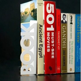 Resim BOOK Yazılı Metal Kitap Tutucu & Bookend - Siyah 