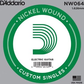 Resim D'Addario NW064 Nickel Wound Elektro ve Akustik Gitar Tek Tel (64) 