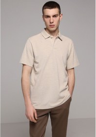 Resim Colin's Colins Regular Fit Polo Yaka Düz Erkek Taş Kısa Kol Tişört Cl1080020 Q1.v2 Stm Stone Melange 