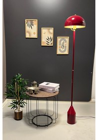 Resim Toms Bordo Lambader Modern Dekoratif Metal Tasarım Şık Yerde... Bordo 