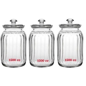 Resim Paşabahçe 96394 Vakumlu 1.5 lt Cam Kavanoz Seti 