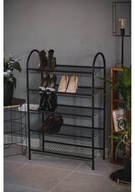 Resim DEKORATİF 5 RAFLI METAL AYAKKABILIK Siyah 