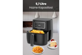 Resim Goldmaster Preto 1700 Watt XL Dijital Dokunmatik Yağsız Fritöz 5,7 L Kapasite 8 Ön Ayar 