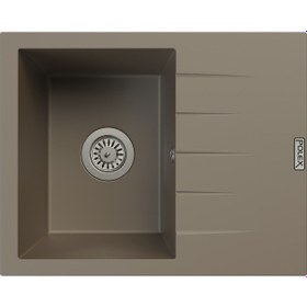 Resim Polex Cristalüx Granit Evye P-S60 Toprak Tezgah Altı Ve Tezgah Üstü Kare Mutfak Evyesi 60.5x49.5 CM 