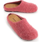 Resim Gezer Kadın Kışlık Rahat Taban Keçe Ev Bahçe Terlik Bordo 