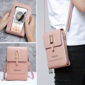 Resim Moda Nova Mini Telefon Çantası - Pembe Sentetik Suni Deri Çapraz Vücutlu Fermuarlı Kapanış, Anti-Hırsızlık Özelliği, Dokunmatik Ekran Uyumlu, Kadınlar İçin Çok Fonksiyonlu Omuz Çantası, Telefon Tutucu | Minimalist Tarz | Fermuarlı Çanta 