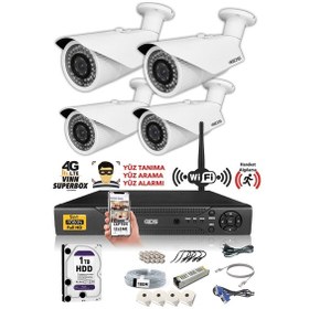 Resim IDS DS-2073HD-W-SET4-1TB 4 Kameralı 1080P Full HD 5 MP Sony Lensli Kamera Seti - 2073 