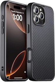 Resim İphone 16 Pro Max Kılıf Kamera Çıkıntılı Karbon Magsafe Wireless Şarj Destekli Mat Hisli iz Yapmaz 