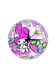 Resim Sevimli Pembe Karakter Ve Çilek Desenli Sessiz Mekanizma Duvar Saati Kız Çocuk Odası Dekoratif Pembe 