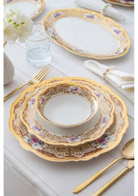 Resim Acar Tiara 12 Kişilik 60 Parça Porselen Yemek Takımı Renkli 