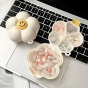 Resim Awaoko Taşınabilir Haftalık Seyahat Tıbbi Kutusu - Altın Detaylı Çiçek Desenli, Vitaminler, Balık Yağı ve Küçük İlaçlar için Gıda Güvenli Plastik Kapsül Düzenleyici, Günlük Gereksinimler için Kompakt Cüzdan Dağıtıcısı, Cüzdan İçin Kapsül Kutusu, Eğlenceli Tasarım, Kapalı Depolama Kabı 