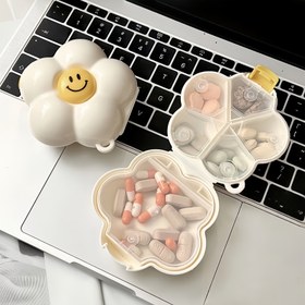 Resim Awaoko Taşınabilir Haftalık Seyahat Tıbbi Kutusu - Altın Detaylı Çiçek Desenli, Vitaminler, Balık Yağı ve Küçük İlaçlar için Gıda Güvenli Plastik Kapsül Düzenleyici, Günlük Gereksinimler için Kompakt Cüzdan Dağıtıcısı, Cüzdan İçin Kapsül Kutusu, Eğlenceli Tasarım, Kapalı Depolama Kabı 