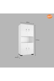 Resim Modilayn Mutfak Dolabı Minifırın Mikrodalga Dolabı 4 Kapaklı Çok Amaçlı Banyo Dolabı Ofis Dolabı 
