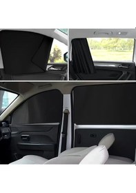 Resim Xuweiwei 4pcs Manyetik Güneşlik Seti Araç Yan Camlar İçin Isı Yalıtımlı Polyester Perde Uv Koruma Ve Gizlilik 