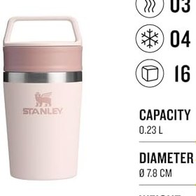 Resim Stanley Cafe To-Go Travel Mug Termos Bardak, Pembe Kuvars (Rose Quartz), 0.23 Litre 