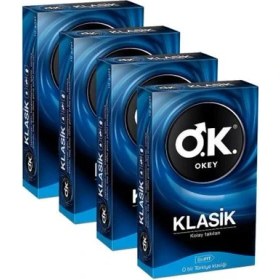 Resim Okey 4 Kutu Okey Klasik Prezervatif 10'lu Paket 