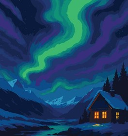 Resim Sayılarla Boyama Seti - Kuzey Işıkları - 80x100 