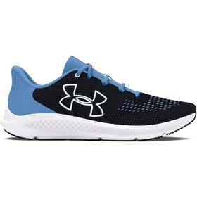 Resim Under Armour Kadın Ua Charged Pursuit 3 Big Logo Koşu Ayakkabısı Mavi Siyah 3026523-004 Mavi 