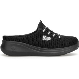 Resim King Paolo D5109 Krakers Sabo Kadın Memory Foam Düz Sandalet Siyah 