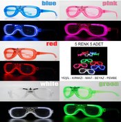 Resim artlab Art Glow Model Led Işıklı Parti Gözlüğü 3 Modlu 5 Renk 5 Adet Lab 