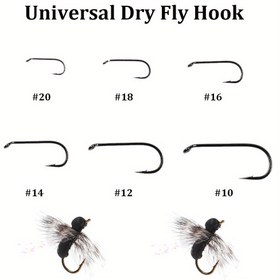 Resim 50 Adet Vtwins Yüksek Karbon Çelik Kuru Sinek Balıkçılık Kanca - İğne Ucu Keskin Tıpa, Paslanmaz Siyah Nikel Kaplama, #10-#20 Boyutlar, Geleneksel Sinek Modelleri İçin, Tatlı ve Tuzlu Su Balıkçılığı, Profesyonel Balıkçılar için Temel Ekipman, Klasik Kanca Tasarımı 
