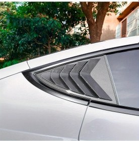 Resim Honeybeeshop Tesla Model 3 Arka Cam Panjur Kapağı Karbon Fiber Yan Havalandırma Perdesi Performans Yükseltme 
