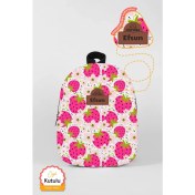 Resim Tekno Trust Casual/günlük Kişiye Özel Isimli - Çilek Bahçesi 0-8 Yaş - Kreş, Anaokulu Çocuk Sırt Çantası Cepli 