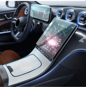 Resim Mercedes C200 Uyumlu Ekran Koruyucu 11.9'' Multimedya Ve 12.3'' Dijital Gösterge W206 9h Nano Ekran Koruyucu 