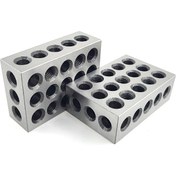 Resim Namlı 1x2x3 inç 25-50-75mm Çelik Bloklar 23 Delik Hassas Sıkma Bağlama Paralel Çelik Blok 1 çift (2 Adet) 