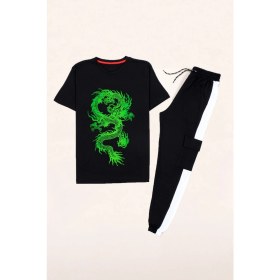 Resim Trendypassion Green Dragon Baskılı Eşofman Takımı 