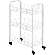 Resim Metaltex Siena 3 Katlı Metal 63x41x23 cm Tekerlekli Sebzelik Beyaz 