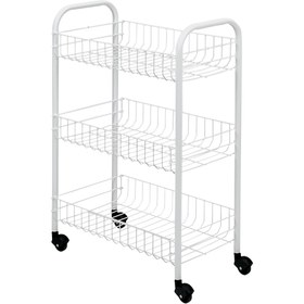 Resim Metaltex Siena 3 Katlı Metal 63x41x23 cm Tekerlekli Sebzelik Beyaz 