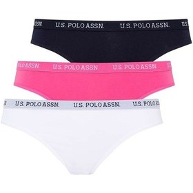 Resim U.S. Polo Assn. Kadın Lacivert - Fuşya - Beyaz 3 Lü Slip 66119 Lacivert - Fuşya - Beyaz 