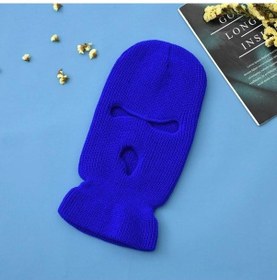 Resim Mavi Balaclava Cadılar Bayramı Maskesi Şapka Caps Parti Motosiklet Bisiklet Bisiklet Unisex Sıcak Tutmak Spor Kasketleri Örme Şapka 