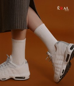 Resim Kral Socks Unisex Beyaz 6 Çift Pamuklu Tenis Spor Uzun Soket Boy Çorap Beyaz 