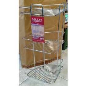 Resim Galaxy Banyo Köşe Rafı Üçlü Metal Köşelik 