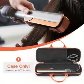 Resim Dayanıklı naylon saç düzleştirici çantası - şok emici ve toz geçirmez saklama kutusu, file cepleri, ergonomik tutma kolu ve pürüzsüz fermuar - Airstrain/Coral için uygun (sadece kutu) 