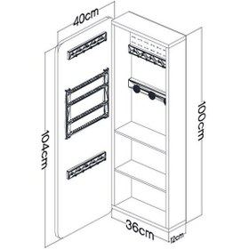 Resim Takı Dolabı Aynalı Çok Amaçlı Hediyelik Takı Dolabı Atlantik Çam Gövde Beyaz Kapak Kahverengi 