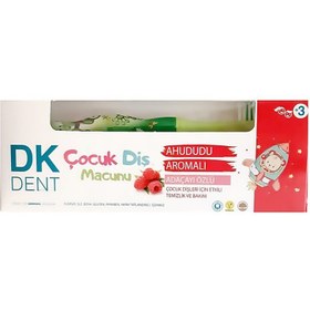 Resim Dermokil DK Dent Ahududulu Çocuk Diş Macunu 50 ml + Diş Fırçası Hediyeli 