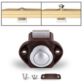 Resim Pres Tipi Çekmece Dolabı Yakalama Mandalı Serbest Bırakma Dolabı Kapı Durdurma Çekmece Dolabı Dolabı Rv / Yat / Mobilya İçin Dolap Kahverengi 