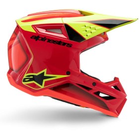 Resim Alpinestars SM3 Youth Fray Off-Road Çocuk Genç Motosiklet Kaskı Kırmızı Sarı 
