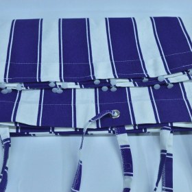 Resim Ceylan Home Balkon Perdesi Kuş Gözü Ölçü Seçenekli Mavi Beyaz Çizgili Mavi 