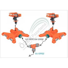 Resim 2 Adet Metal Sehpalı Bahçe-çim Sulama Fısk. Sprink lüx T E.sayım 