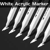 Resim 3/5 adet Kalıcı Beyaz Akrilik Markör - Siyah Kağıt, Vurgulama, Kumaş, Lastik, Metal, Ahşap, Tuval, Cam, Plastik, Taş, Seramik, Metalik için Profesyonel Sanat Malzemeleri - Yetişkinler, Öğrenciler ve Başlangıçlar için İdeal 